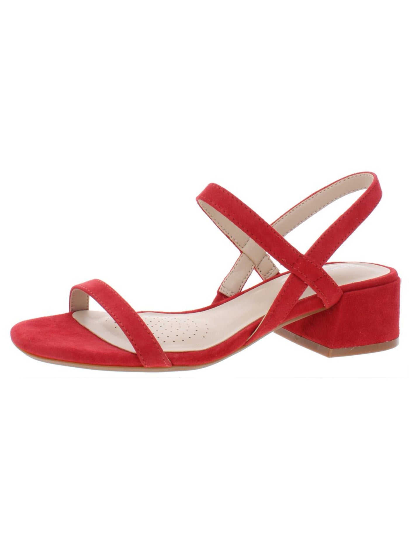 KENNETH COLE Womens Red Adjustable Padded Maisie Round Toe Block Heel Slip On Leather Dress Slingback Sandal 11 M