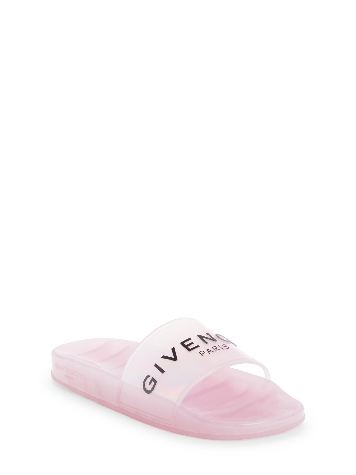 GIVENCHY Womens Pink Colorblocked Stripe Logo Comfort Round Toe Slip On Slide Sandals Shoes 35