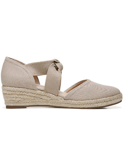 LIFESTYLE Womens Beige Non-Slip Cushioned Kascade Round Toe Wedge Slip On Espadrille Shoes 6 M