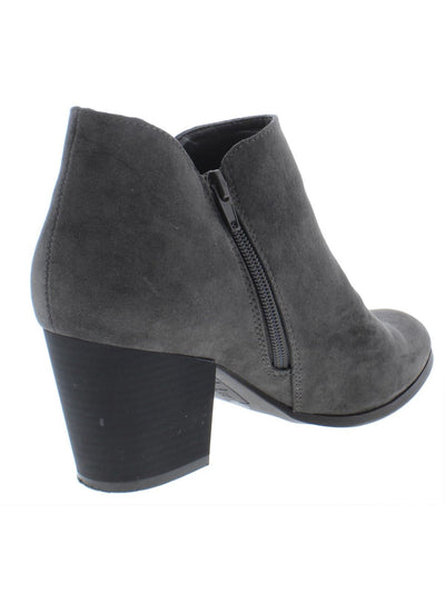 STYLE & COMPANY Womens Gray Notched At Sides Cushioned Zipper Accent Masrinaa Round Toe Block Heel Zip-Up Booties 11 M