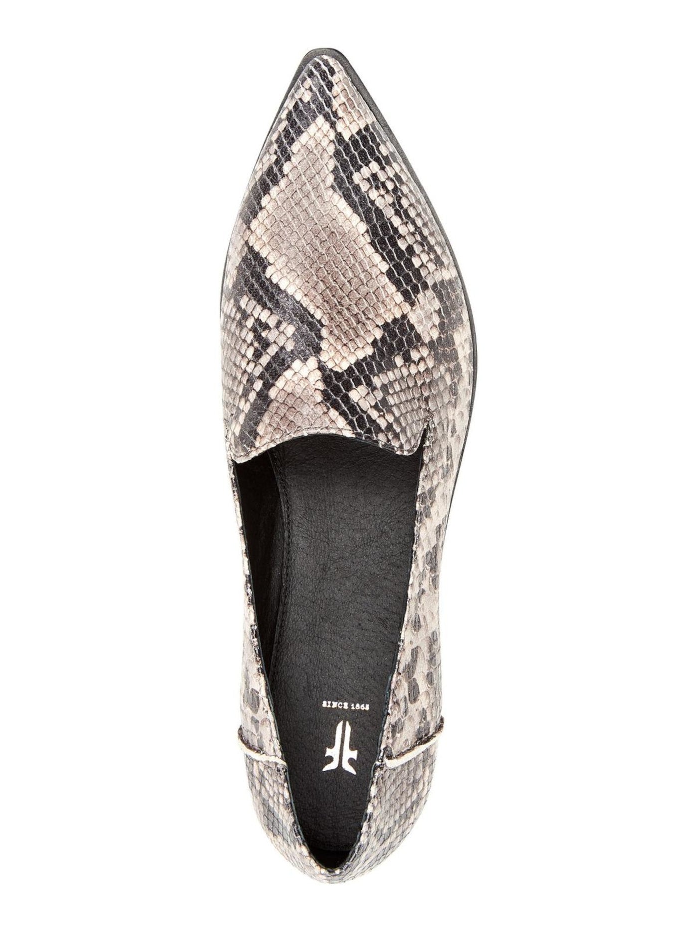 FRYE Womens Beige Snake Print Comfort Kenzie Pointed Toe Block Heel Slip On Leather Loafers Shoes 8 M