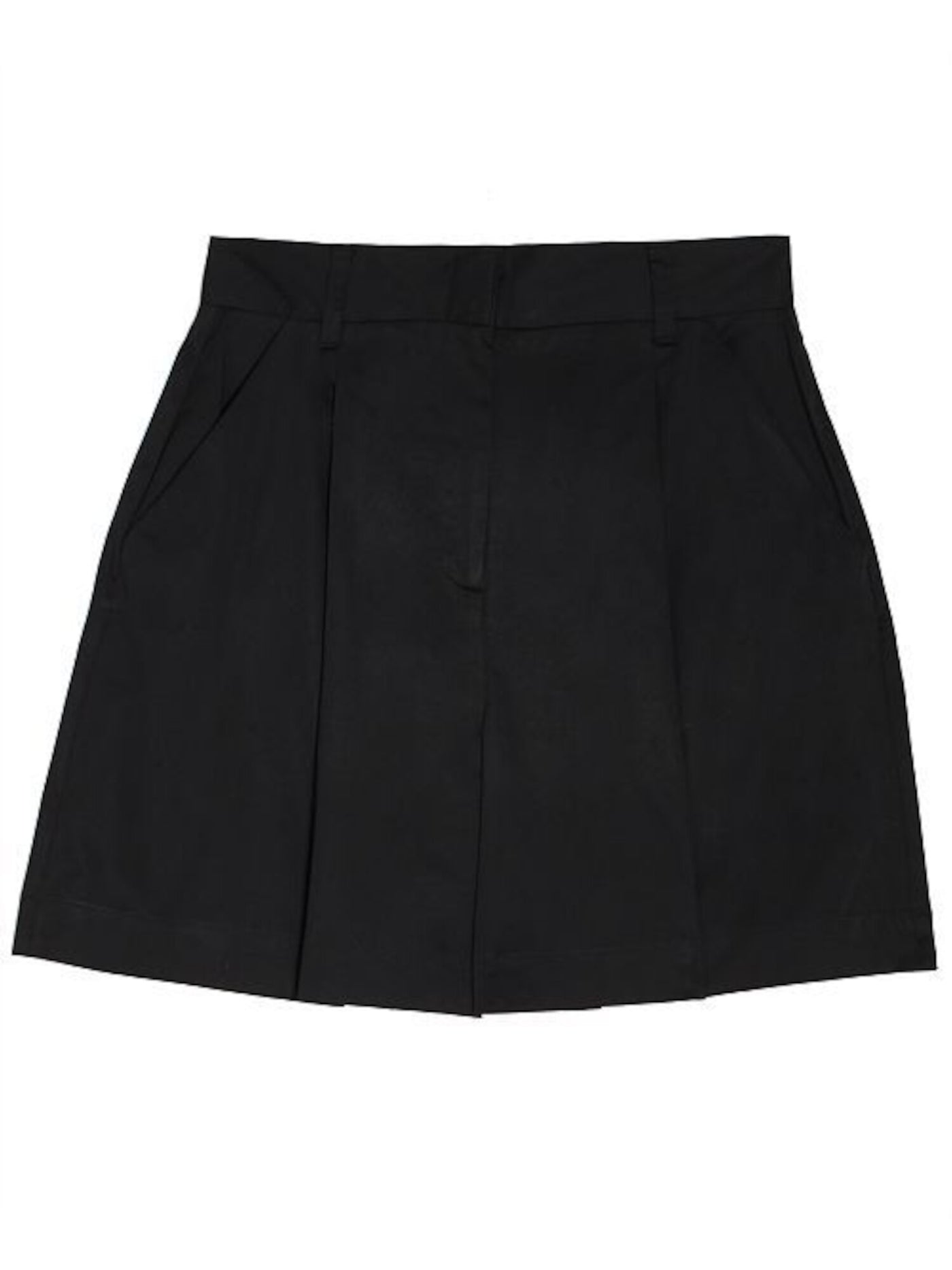 DANIELLE BERNSTEIN Womens Black Pleated Pocketed High Rise Poplin High Waist Shorts 10