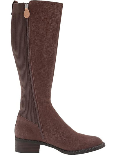 GENTLE SOULS KENNETH COLE Womens Brown Goring Cushioned Round Toe Block Heel Zip-Up Leather Riding Boot 8 M