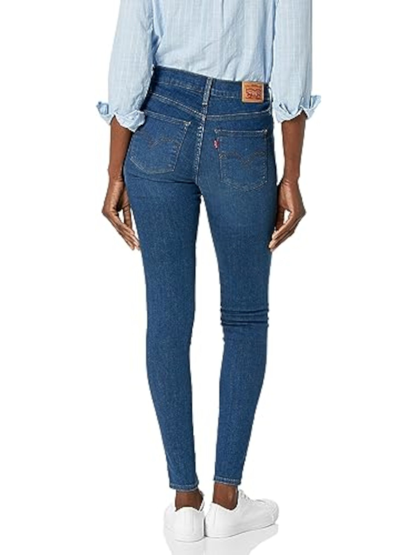 LEVI'S Womens Blue Pocketed Zippered Super Skinny Button Closure High Waist Jeans Plus 18W