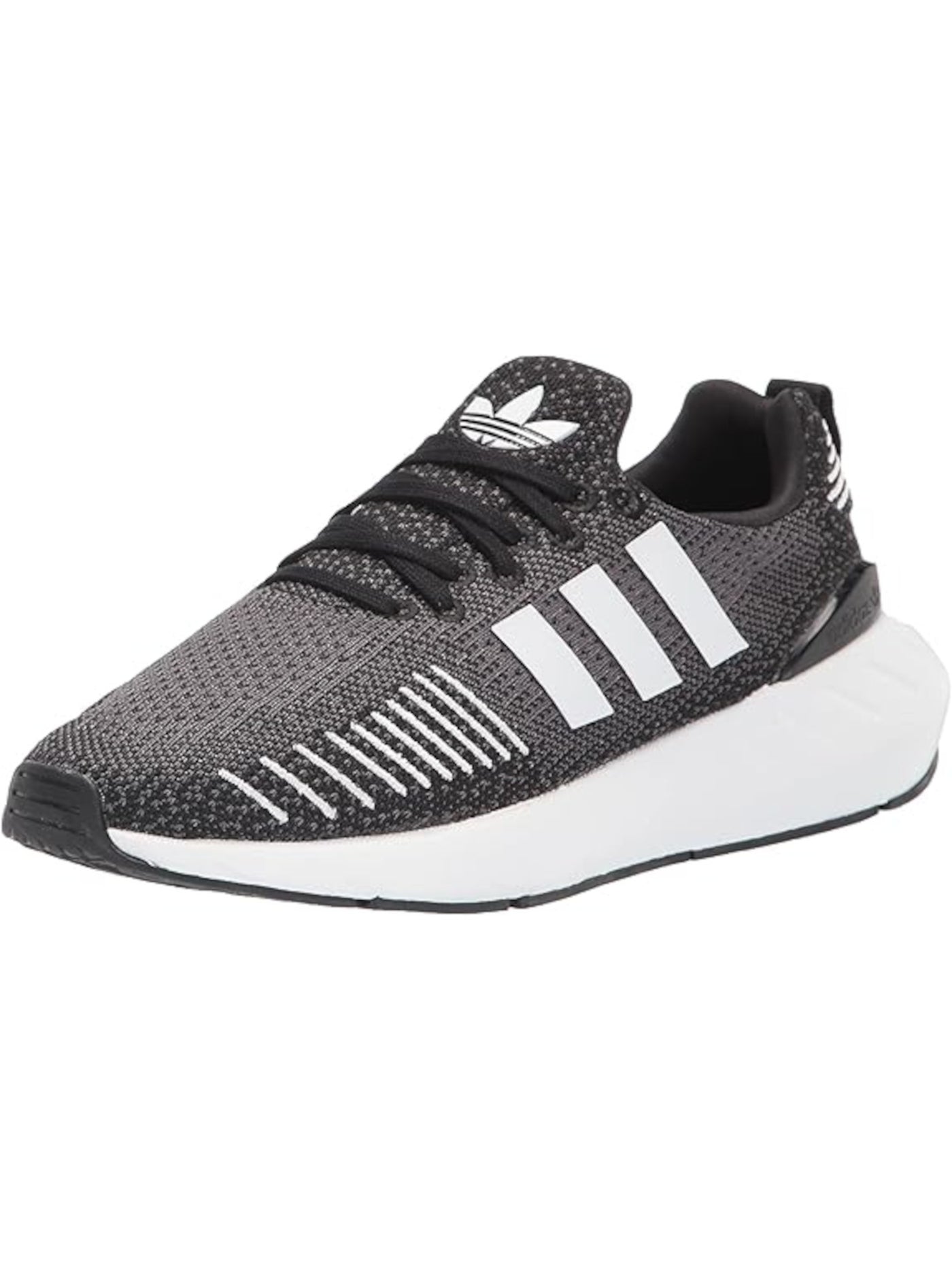 ADIDAS Womens Black Colorblocked Stripe Knit Soccer Upper Back Pull-Tab Padded Swift Run 22 Round Toe Lace-Up Athletic Running Shoes 9