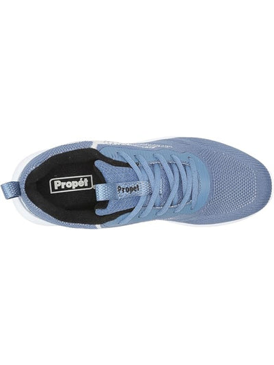 PROPET Womens Blue Mixed Knit Dual Pull-Tabs Arch Support Cushioned Travelbound Pixel Round Toe Wedge Lace-Up Sneakers Shoes 9.5 W