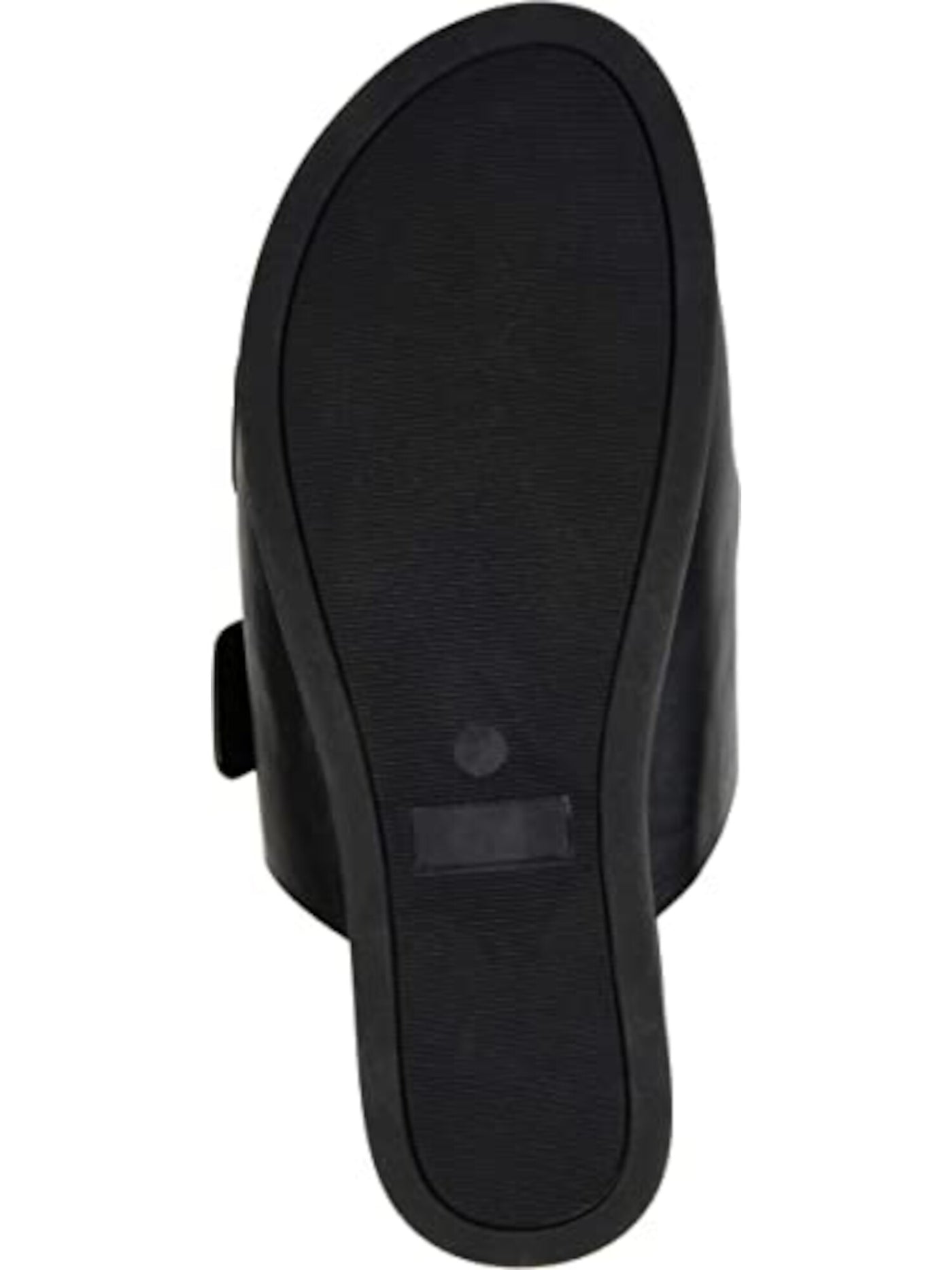 JOURNEE COLLECTION Womens Black 0.5" Platform Comfort Whitley Round Toe Platform Buckle Slide Sandals Shoes M