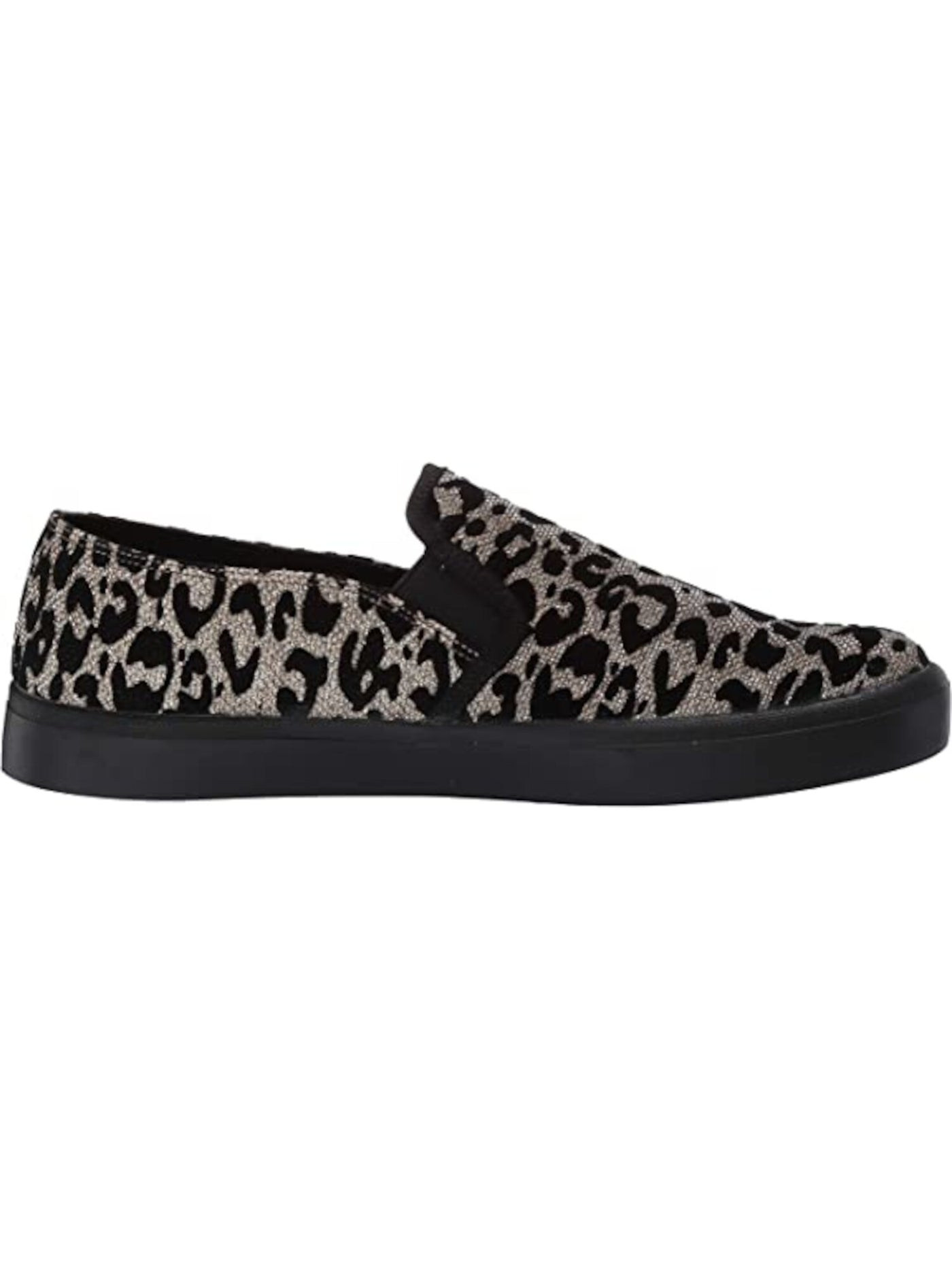 JESSICA SIMPSON Womens Black Leopard Print Side Gore Cushioned Dinellia Round Toe Platform Slip On Flats Shoes 5 M