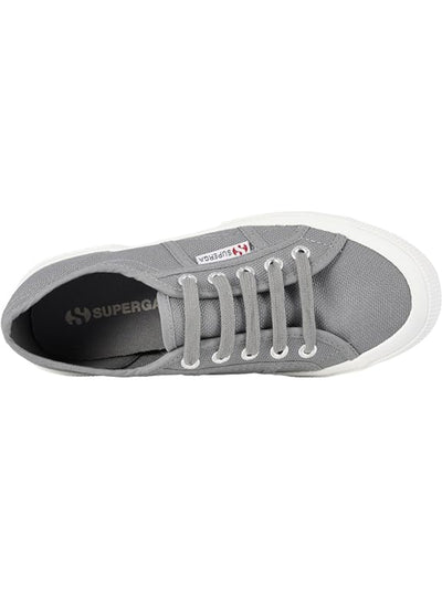 SUPERGA Womens Gray Dark Sage Eyelet Logo Cotu Round Toe Lace-Up Athletic Sneakers Shoes 37