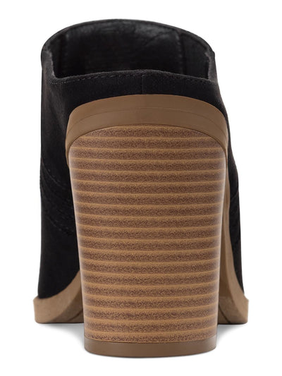 SUN STONE Womens Black Goring Padded Deyzaa Pointed Toe Block Heel Slip On Heeled Mules Shoes 7.5 M