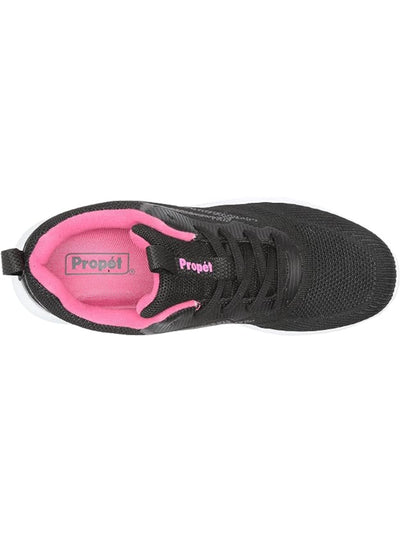 PROPET Womens Black Mixed Knit Dual Pull-Tabs Arch Support Cushioned Travelbound Pixel Round Toe Wedge Lace-Up Sneakers Shoes 11 N