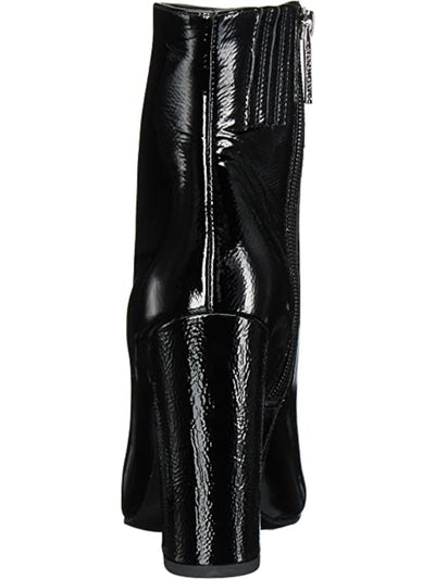 KENDALL + KYLIE Womens Black Elastic Goring Padded Comfort Haedyn Round Toe Block Heel Zip-Up Leather Booties 10 M