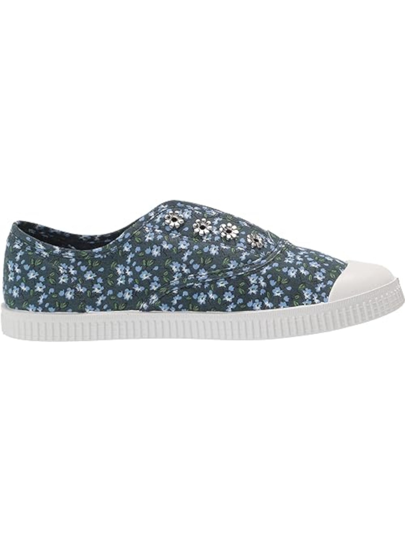 XOXO Womens Blue Floral Comfort Azie Round Toe Slip On Sneakers Shoes 7.5 M