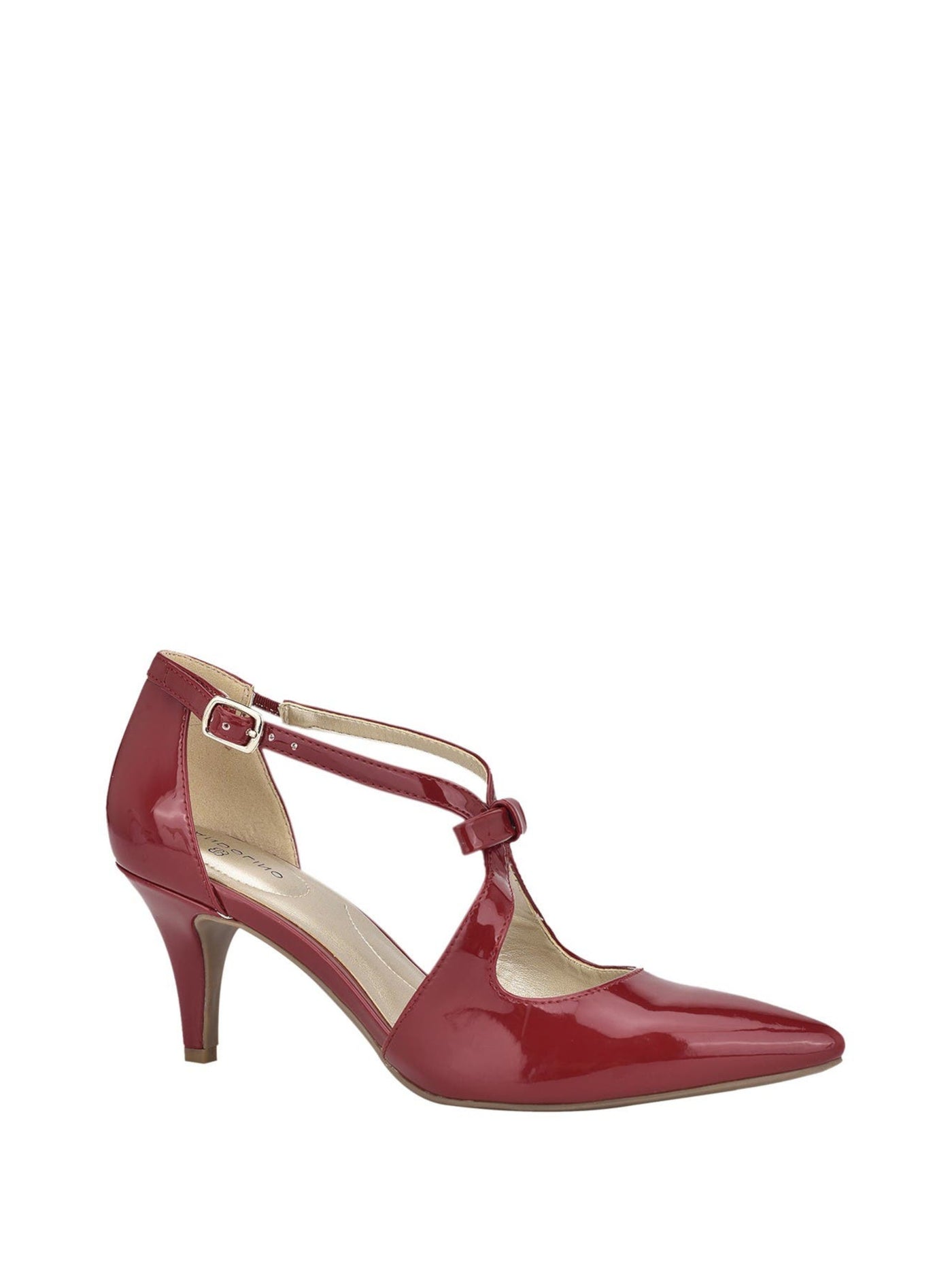 JOURNEE COLLECTION Womens Red Bow Accent Padded Zeffer Pointy Toe Stiletto Buckle Dress Heeled Sandal 9.5 M