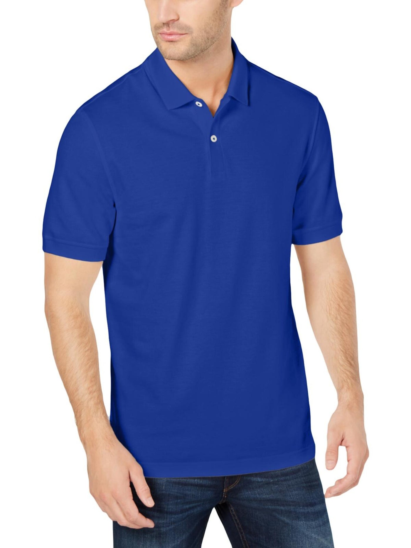 CLUBROOM Mens Blue Classic Fit Button Down Cotton Polo S