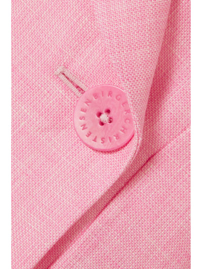 REMAIN Womens Pink Lined Asymmetric Button Closure Slit C Wear To Work Blazer Jacket