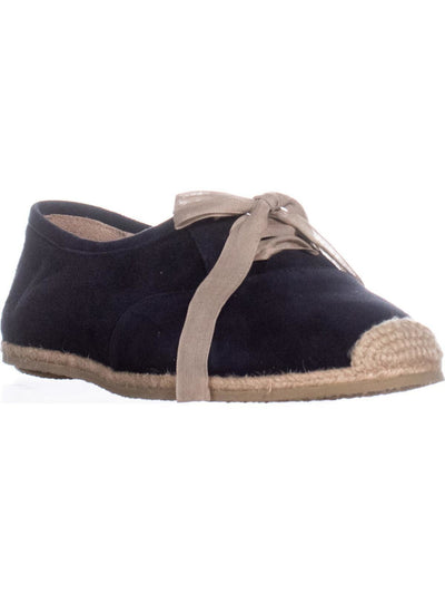 BETTYE MULLER Womens Navy Jute Wrapped Padded Eve Round Toe Lace-Up Leather Espadrille Shoes 38