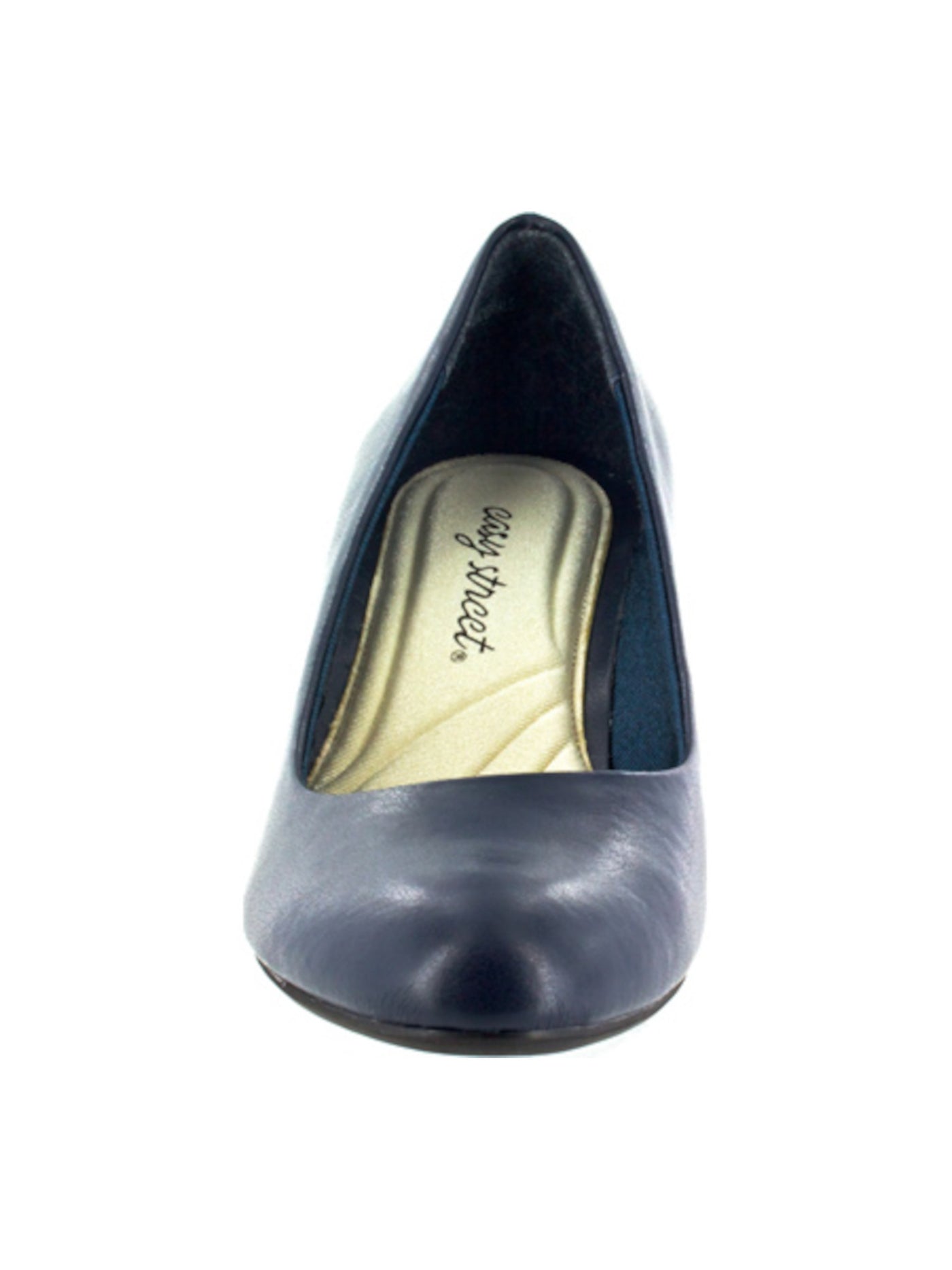 EASY STREET Womens Navy Padded Fabulous Almond Toe Block Heel Slip On Pumps Shoes 8 M