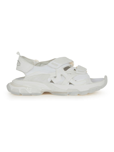BALENCIAGA Womens White Translucent Logo Comfort Open Toe Sandals Shoes