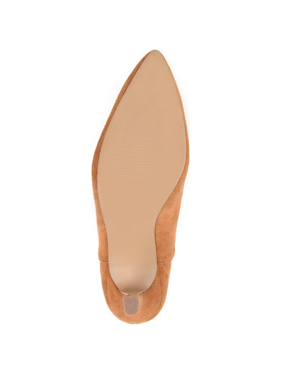 JOURNEE COLLECTION Womens Brown Goring Cushioned Elitta Pointed Toe Flare Dress Chelsea Boot W
