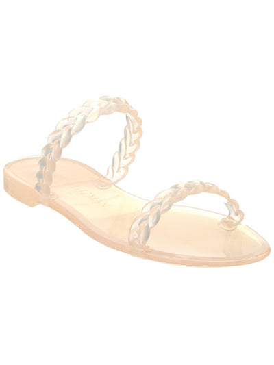 STUART WEITZMAN Womens Beige Braided Strappy Sawyer Round Toe Slip On Slide Sandals Shoes 5 B