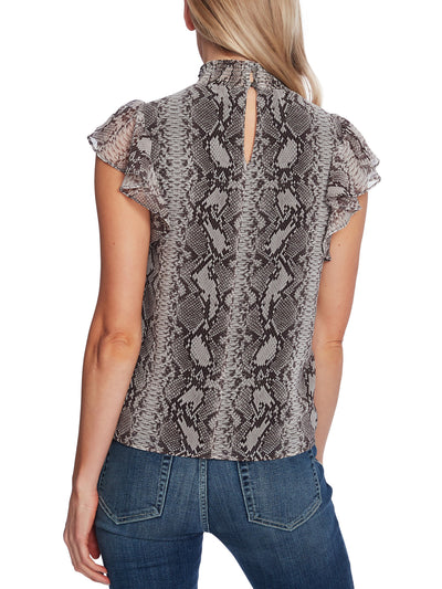 1. STATE Womens Keyhole Smocked Lined Top