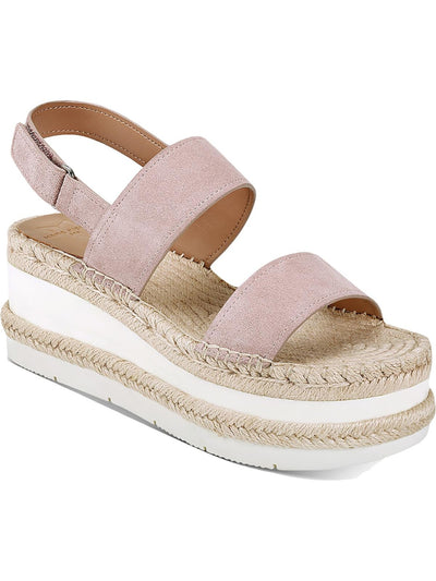 MARC FISHER Womens Pink 2" Platform Double Band Slingback Comfort Gallia Round Toe Wedge Leather Espadrille Shoes 9 M