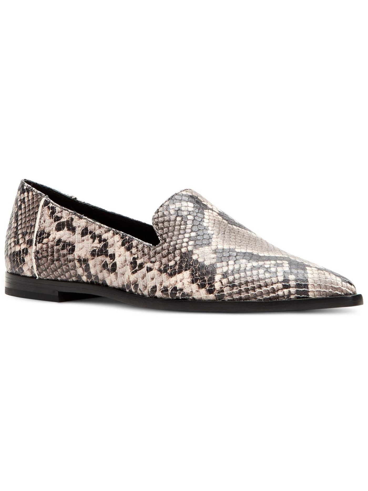 FRYE Womens Beige Snake Print Comfort Kenzie Pointed Toe Block Heel Slip On Leather Loafers Shoes 8 M