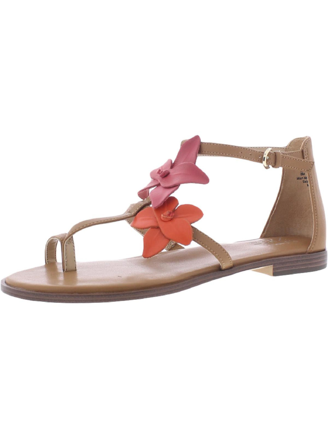 Naturalizer Farah Womens Leather Ankle Strap Flat Sandals - Brown