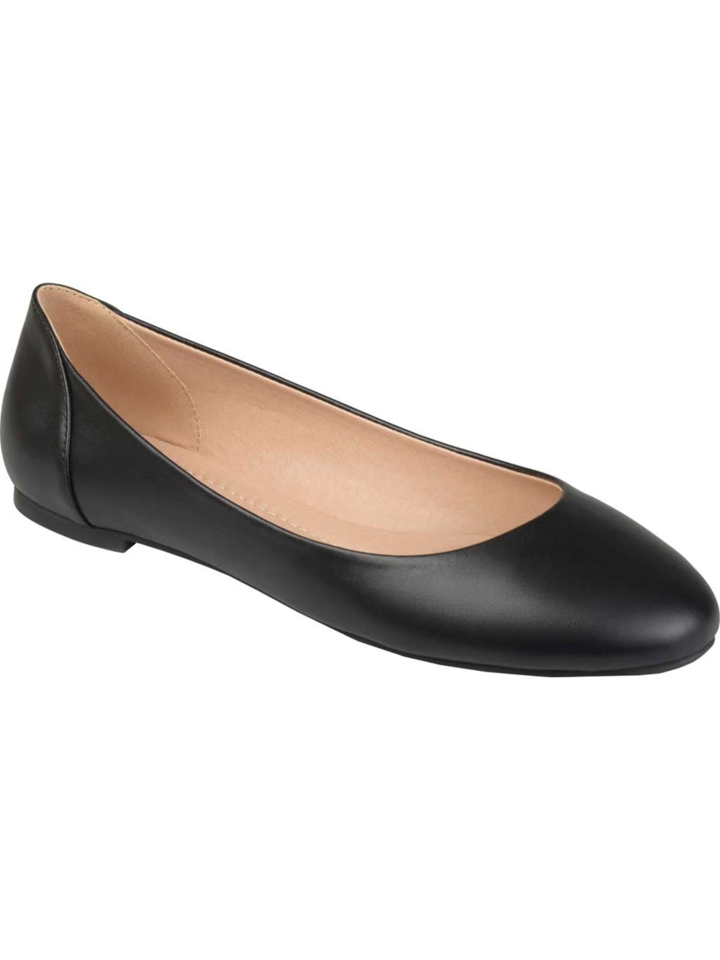 JOURNEE COLLECTION Womens Black Comfort Kavn Round Toe Slip On Ballet Flats 6.5