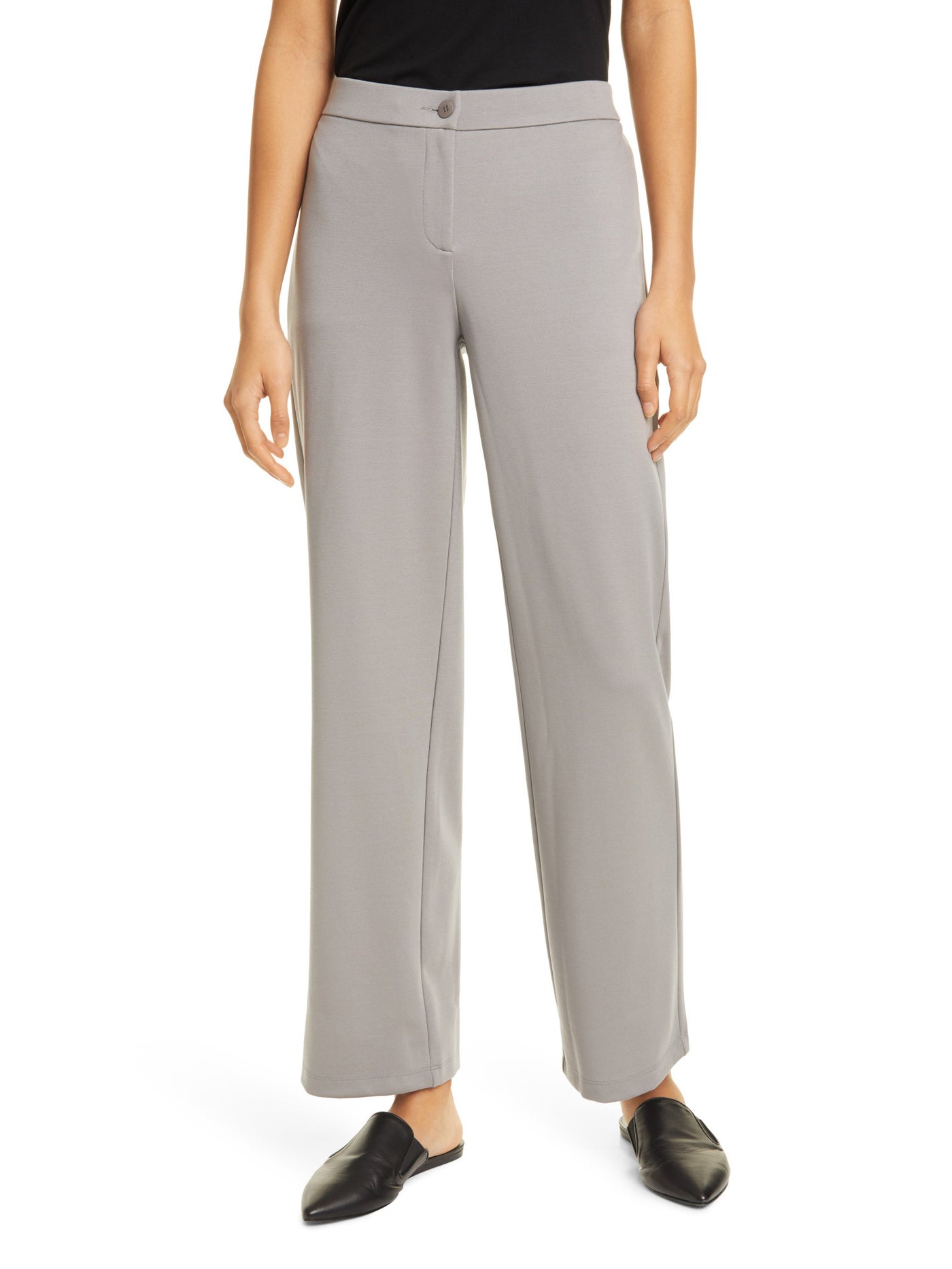 EILEEN FISHER Womens Gray Straight leg Pants M