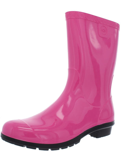 UGG Womens Pink Removable Insole Waterproof Padded Raana Round Toe Block Heel Slip On Rain Boots 8