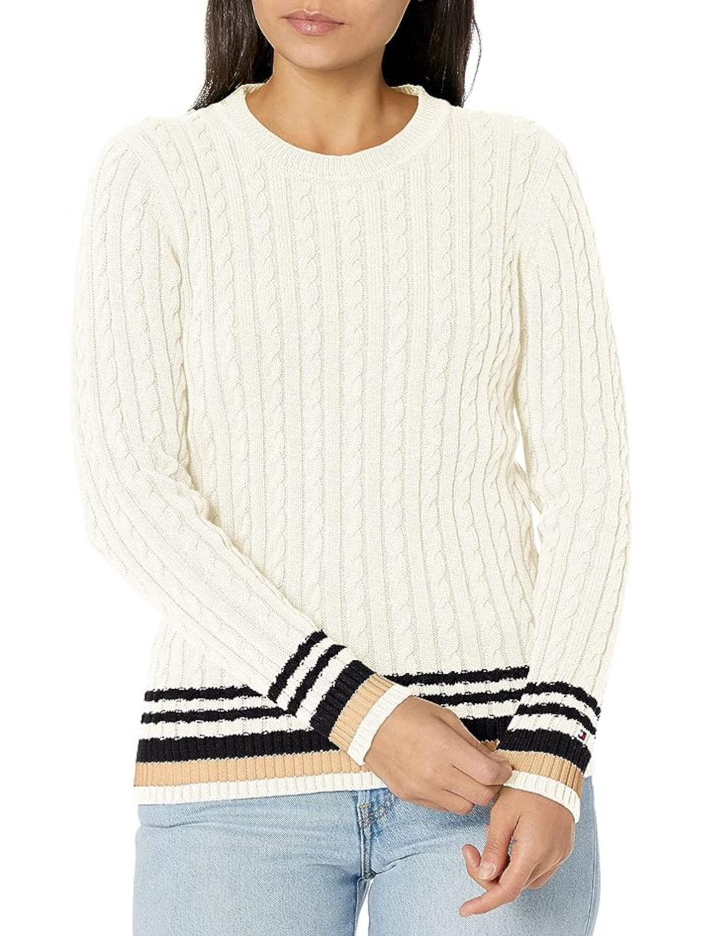 TOMMY HILFIGER Womens Ivory Sweatshirt XS