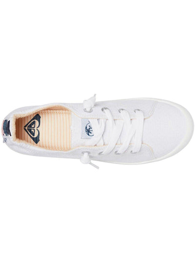 ROXY Womens White Knotted Laces Textured Arch Support Cushioned Bayshore Round Toe Slip On Sneakers Shoes 9 B