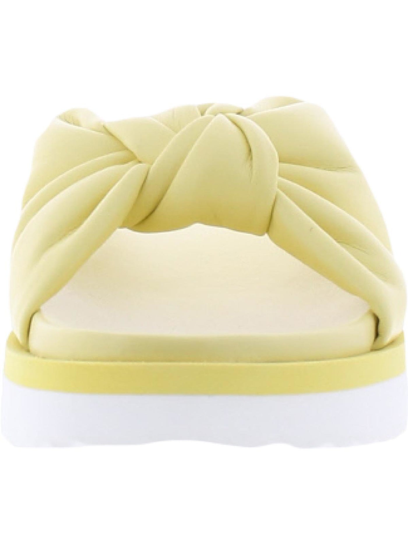 MICHAEL KORS Womens Yellow Knot 1" Platform Comfort Josie Round Toe Wedge Slip On Slide Sandals Shoes 6 M