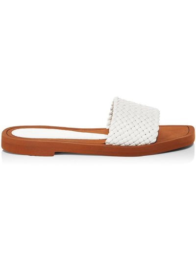 STUART WEITZMAN Womens White Woven Breathable Wova Slip On Leather Slide Sandals 9.5 B