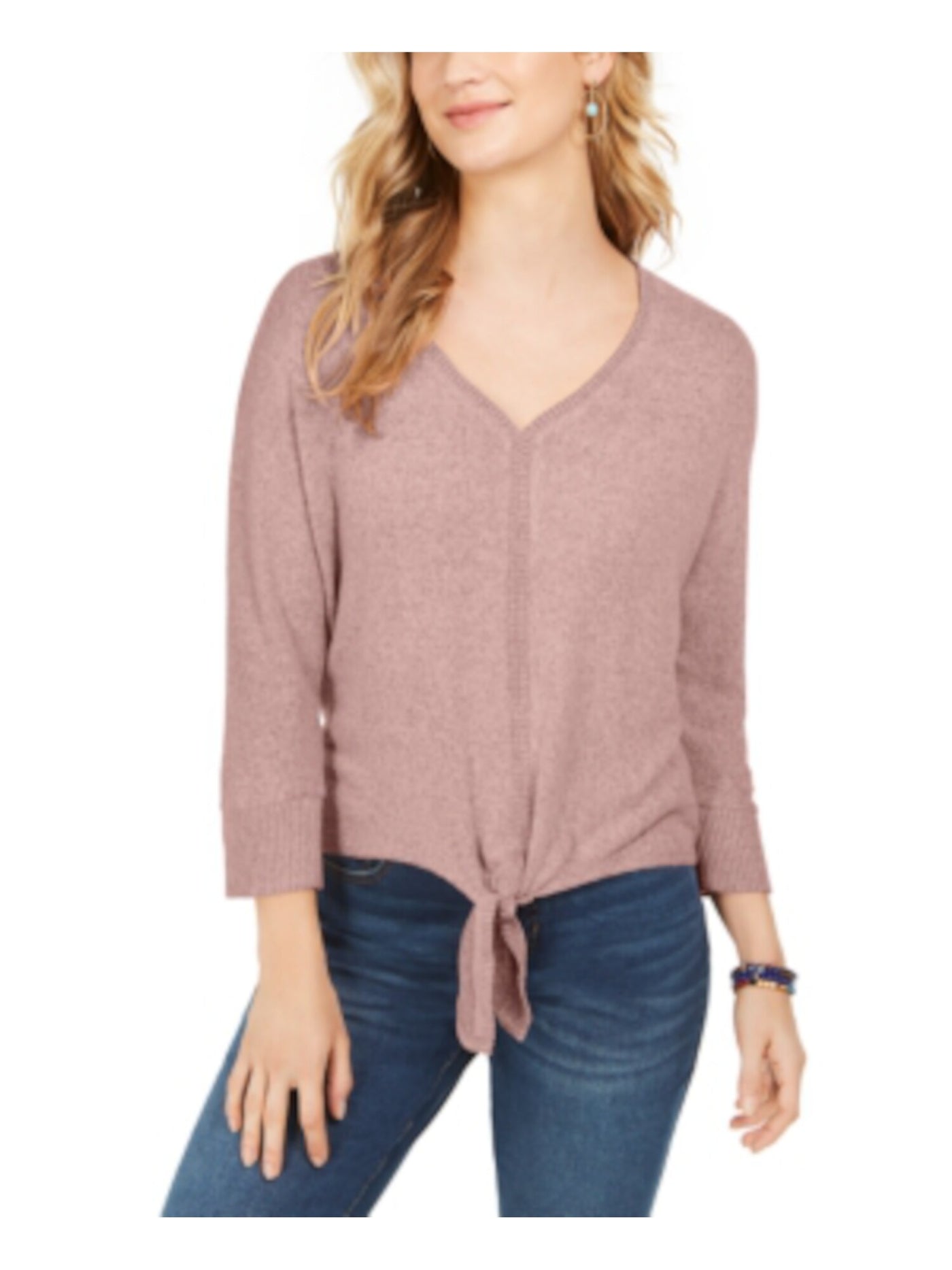 STYLE & COMPANY Womens Pink 3/4 Sleeve Top Plus XXL