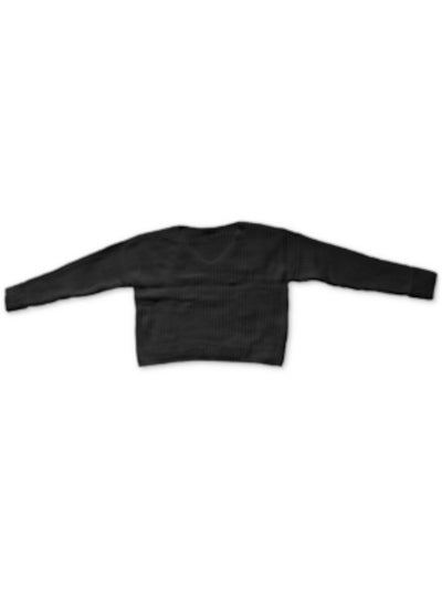 BAR III Womens Black Cuffed V Neck Sweater XXS