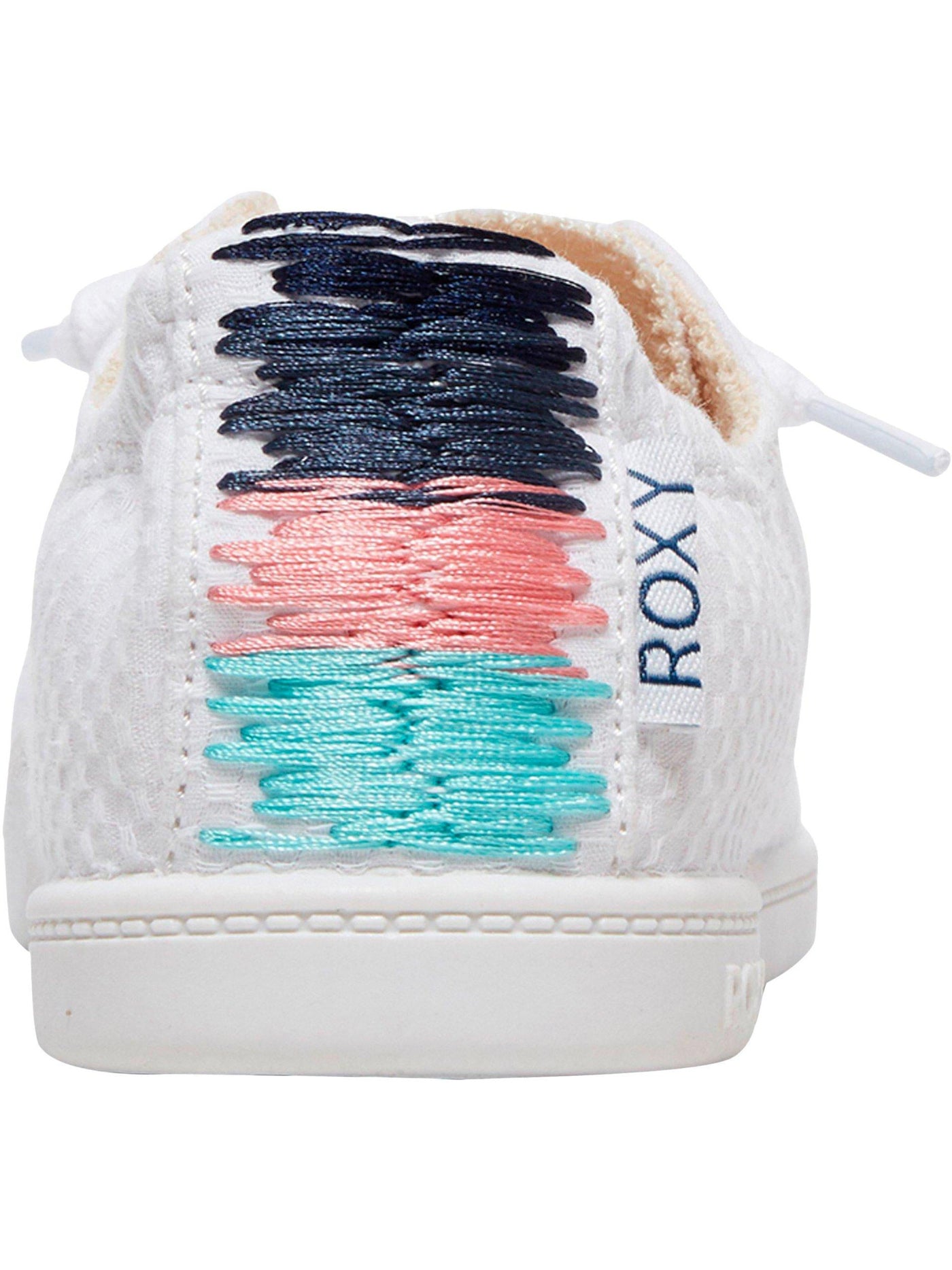 ROXY Womens White Knotted Laces Textured Arch Support Cushioned Bayshore Round Toe Slip On Sneakers Shoes 9 B