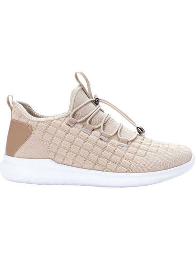 PROPET Womens Beige Knit Padded Dual Pull-Tabs Arch Support Removable Insole Travelbound Round Toe Wedge Lace-Up Sneakers Shoes 6.5 4E