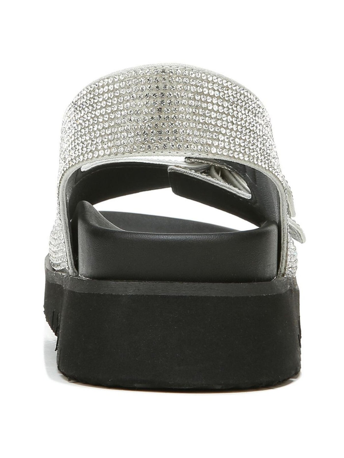 BAR III Womens Silver Sport Embellished Adjustable Kiwi Round Toe Buckle Sandals Shoes 7 M