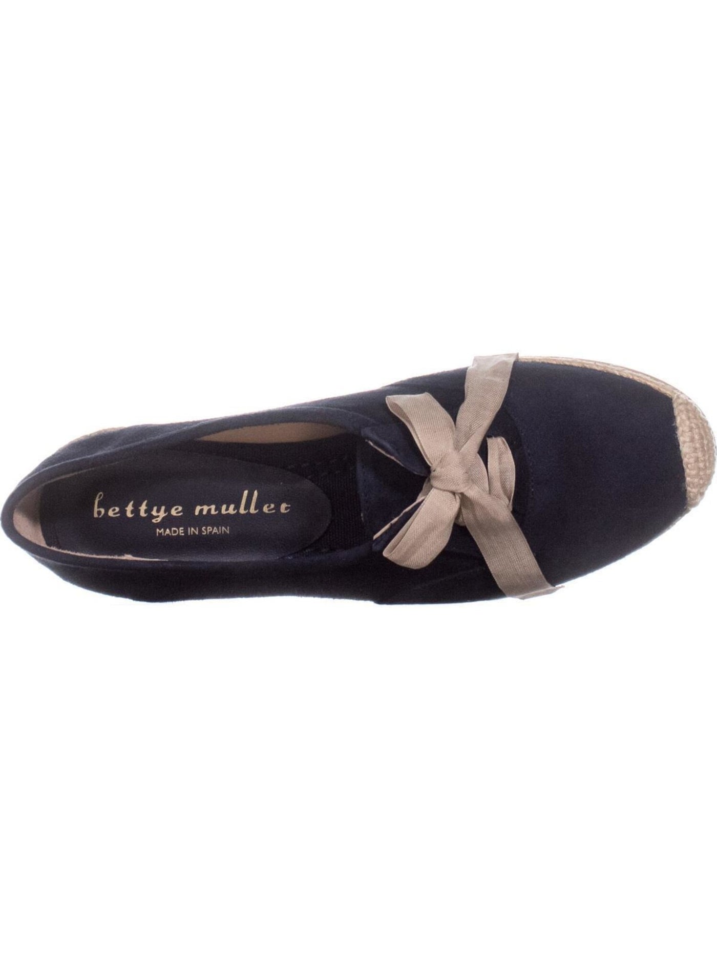BETTYE MULLER Womens Navy Jute Wrapped Padded Eve Round Toe Lace-Up Leather Espadrille Shoes 38