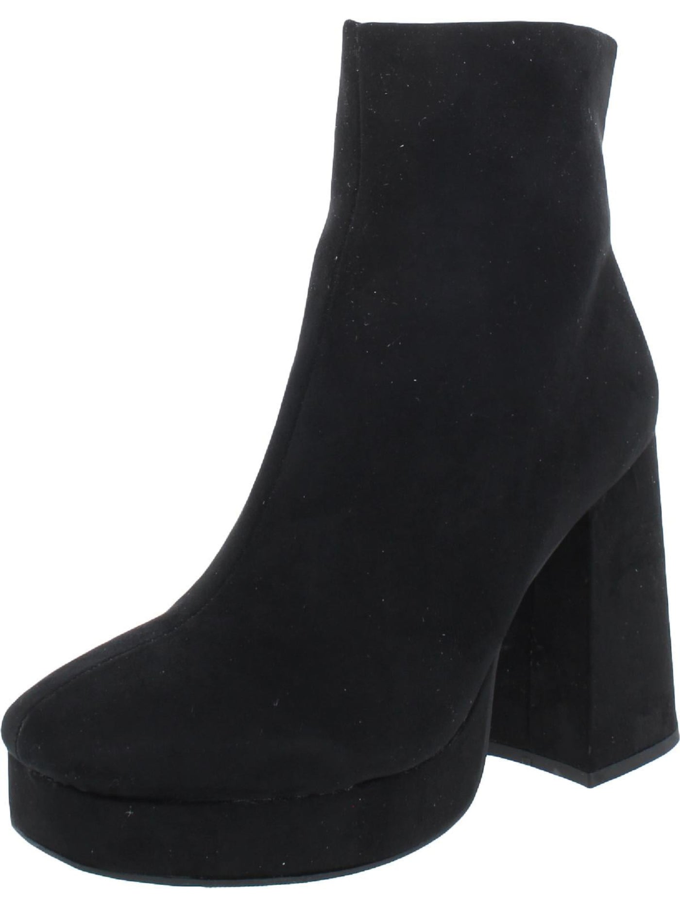 WILD PAIR Womens Black 1" Platform Padded Slip Resistant Coraa Round Toe Block Heel Zip-Up Booties 10 M