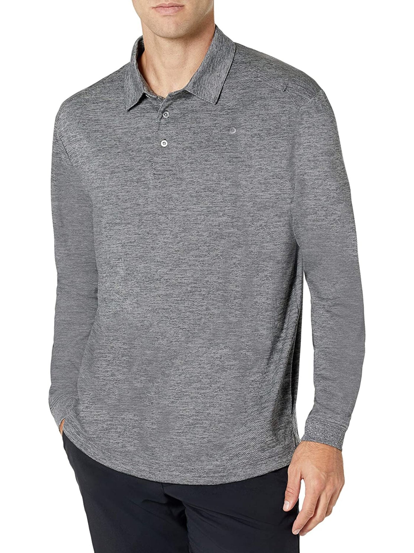 HYBRID APPAREL Mens Gray Classic Fit Polo L