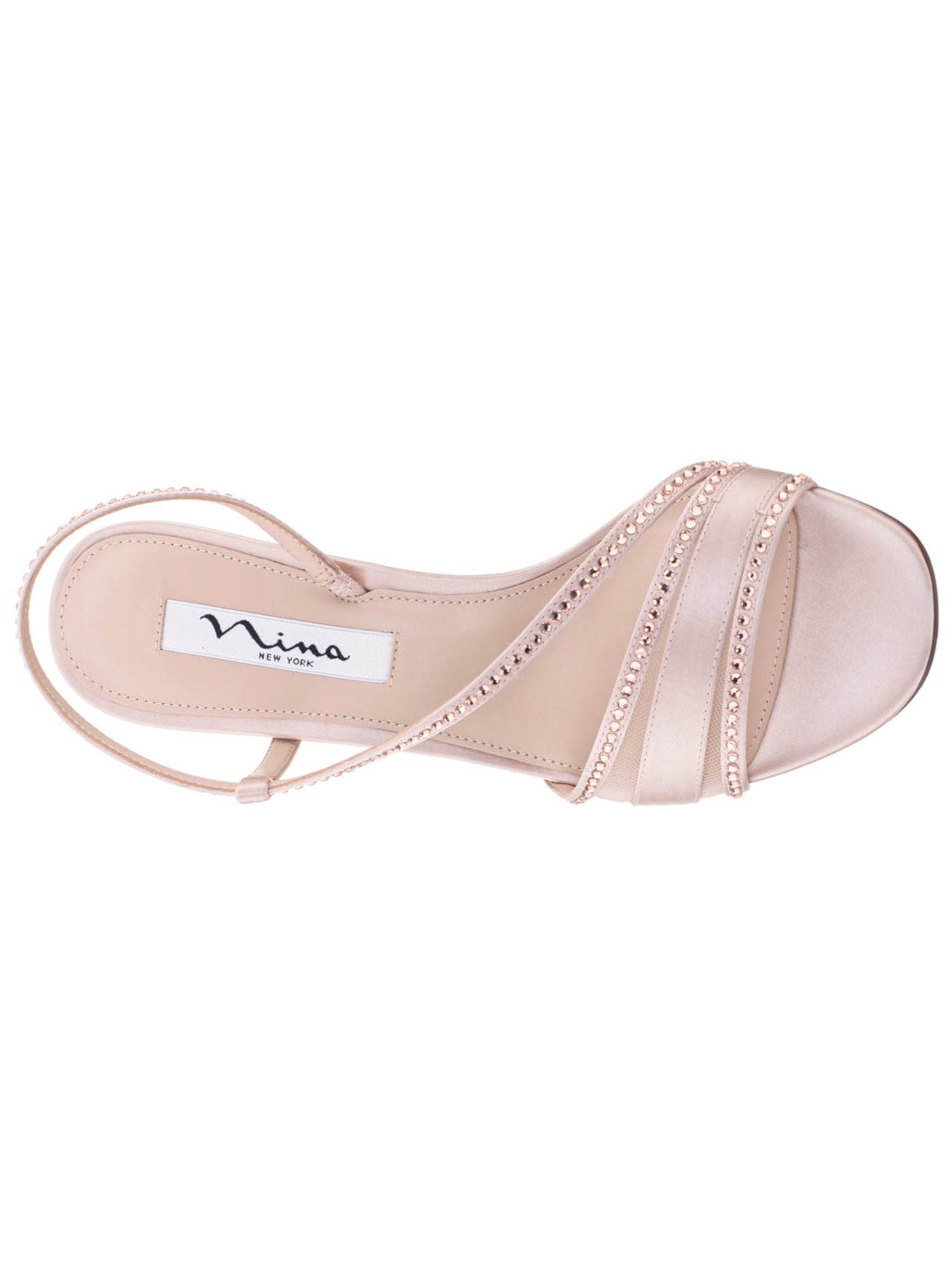 NINA NEW YORK Womens Pink Mixed Media Asymmetrical Embellished Abbi Open Toe Slip On Dress Slingback Sandal 8.5 M