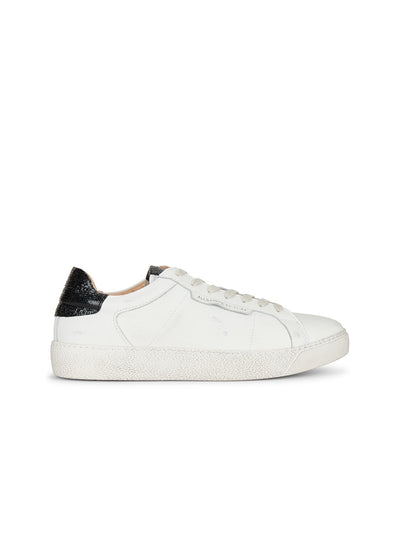 ALLSAINTS Womens White Snakeskin Comfort Removable Insole Round Toe Platform Lace-Up Leather Athletic Sneakers Shoes 39