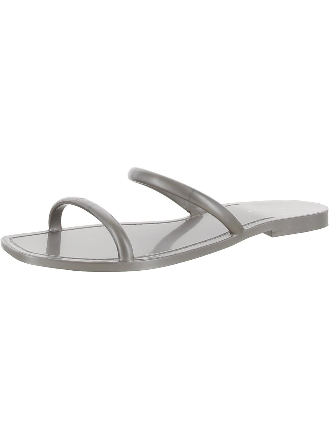 AQUA Womens Silver Strappy Square Toe Slip On Jelly 5