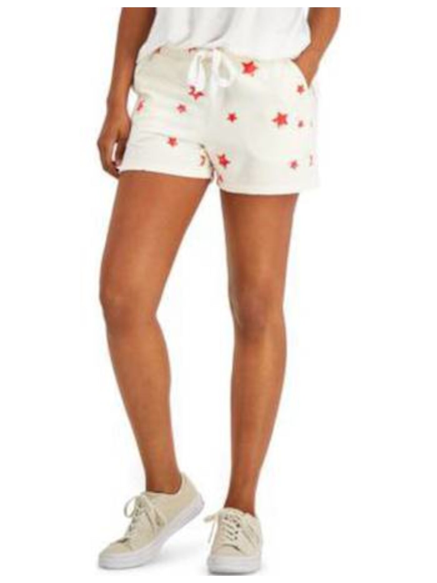 STYLE & COMPANY Womens Ivory Stretch Pocketed Elastic Drawstring Waist Printed Shorts XS