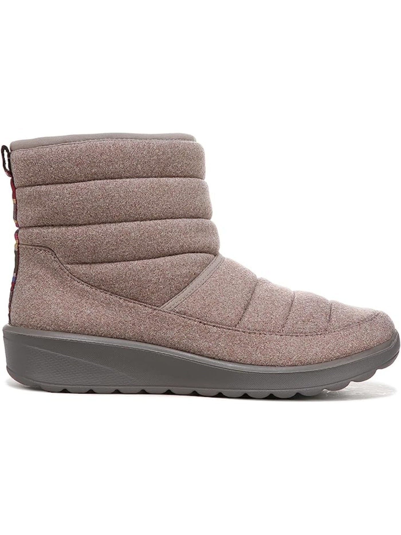 BZEES Womens Beige Arch Support Odor Control Glacier Round Toe Wedge Zip-Up Booties 8.5 M