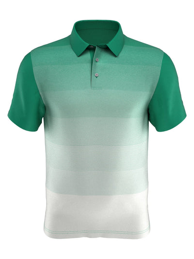 HYBRID APPAREL Mens Green Ombre Short Sleeve Moisture Wicking Polo S